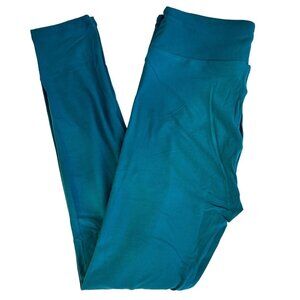 LuLaRoe Leggings Teal Blue Solid Color HTF Unicorn One Size OS Turquoise